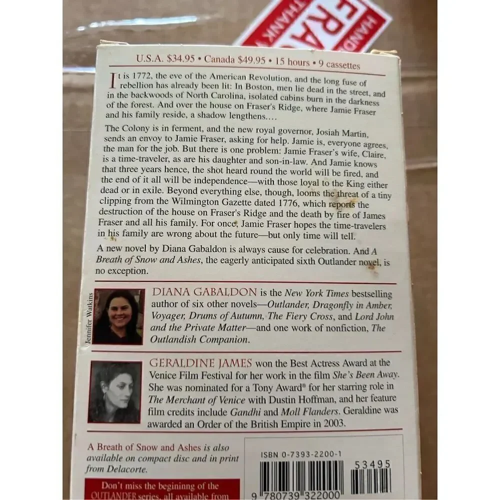 A Breath of Snow & Ashes by Diana Gabaldon Abridged